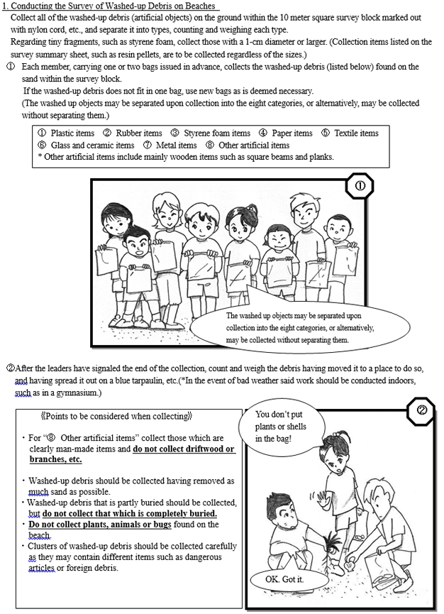 Conducting the Survey of Washed-up Debris on Beaches