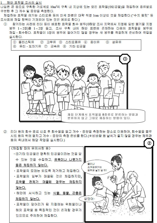 Conducting the Survey of Washed-up Debris on Beaches